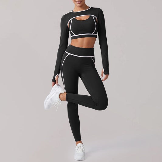 Damen Crop-Top Sport-BH Yoga Set – Running Leggings – Produktbild 1