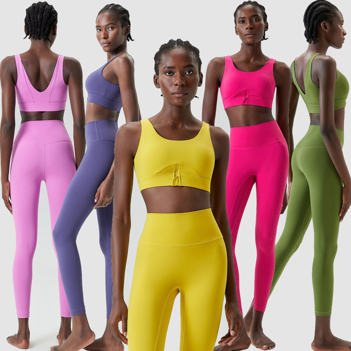 Isela Active Zip Yoga Set Damen – Sport-Jacke mit Front-Zip und Leggings, Ansicht 1 – Farbübersicht