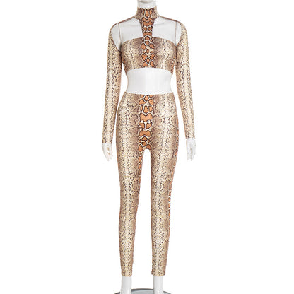 ISELA Snake Print Set Damen – Vorderansicht des Sets mit Schlangenprint