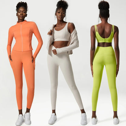 Isela Oversized Yoga Set Damen – 3-teiliges Set Frontansicht – Farbübersicht