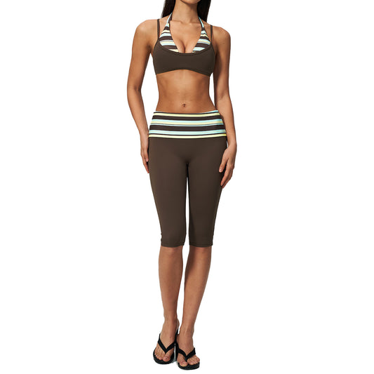 Damen Halter Yoga Set – Polka Dot Top & High Waist Shorts – Produktbild 2