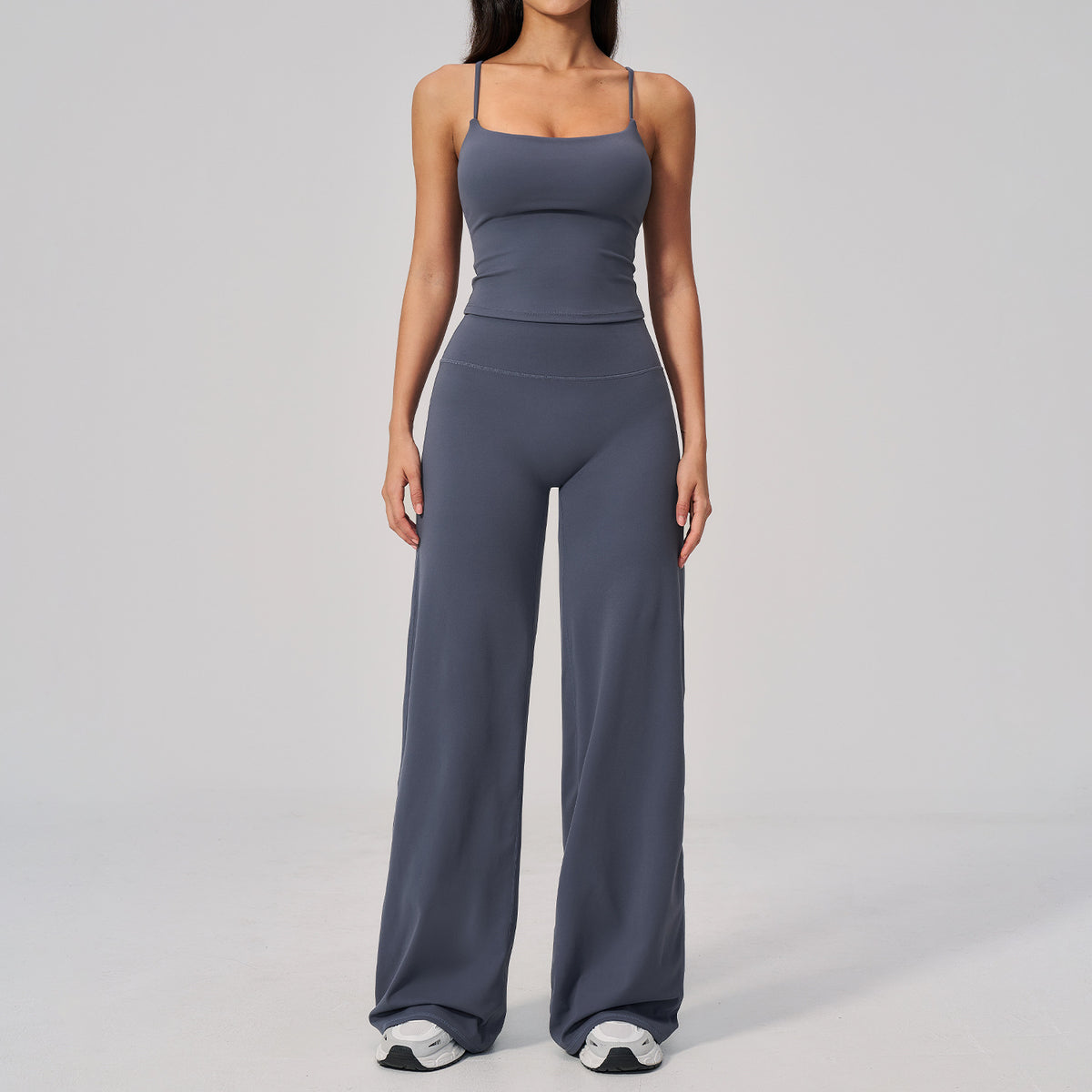 Damen Yoga Set – Quick-Dry Top & Wide-Leg Hose 2-teilig – Produktbild 3 – Farbe „Dark blue“