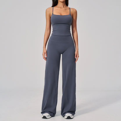 Damen Yoga Set – Quick-Dry Top & Wide-Leg Hose 2-teilig – Produktbild 3 – Farbe „Dark blue“