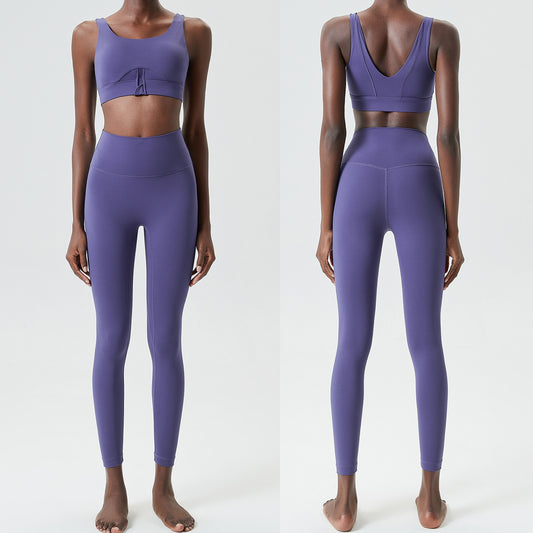 Isela Active Zip Yoga Set Damen – Sport-Jacke mit Front-Zip und Leggings, Ansicht 2 – Farbe „Two piece set night sky blue“